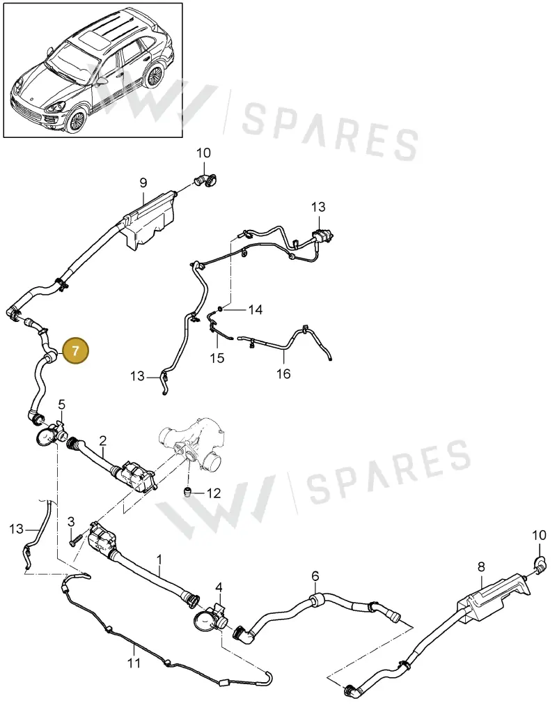 95811074250 — Porsche Cayenne (2010-2018) diagram p37107070, position 7
