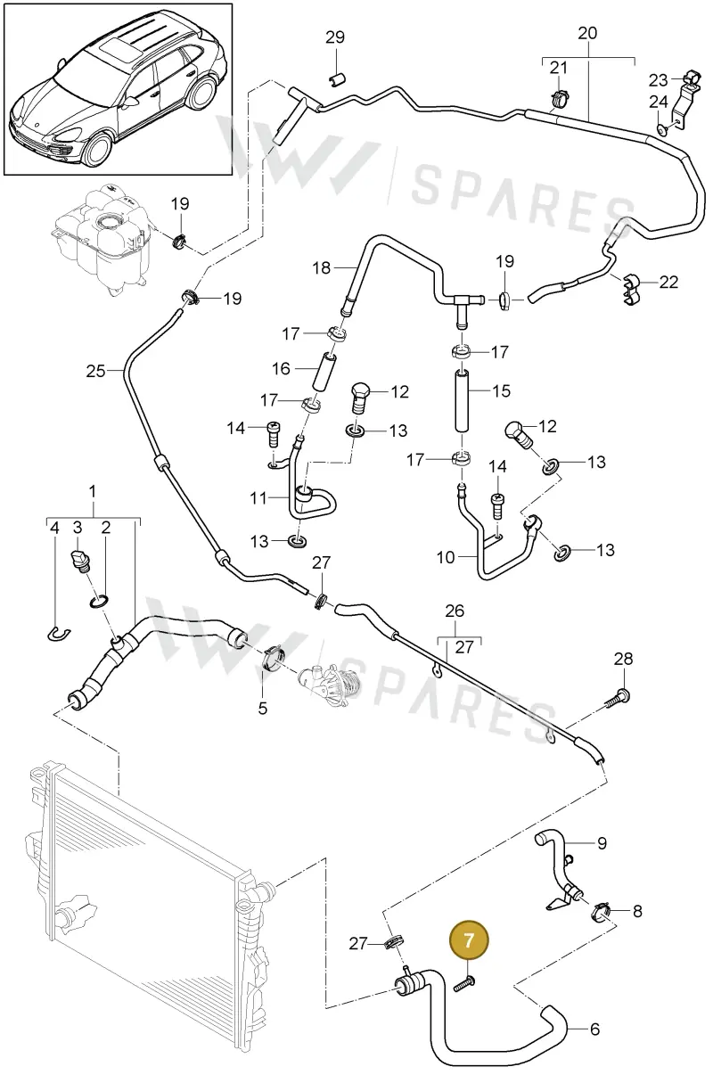 95811083000 — Porsche Cayenne (2010-2018) diagram p37105050, position 7