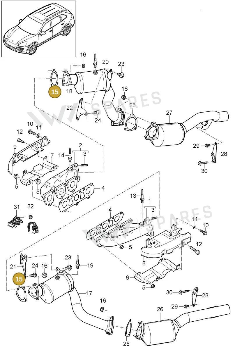 95811111310 — Porsche Cayenne (2010-2018) diagram p37202025, position 15