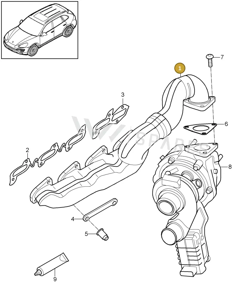 95811112930 — Porsche Cayenne (2010-2018) diagram p37202010, position 1