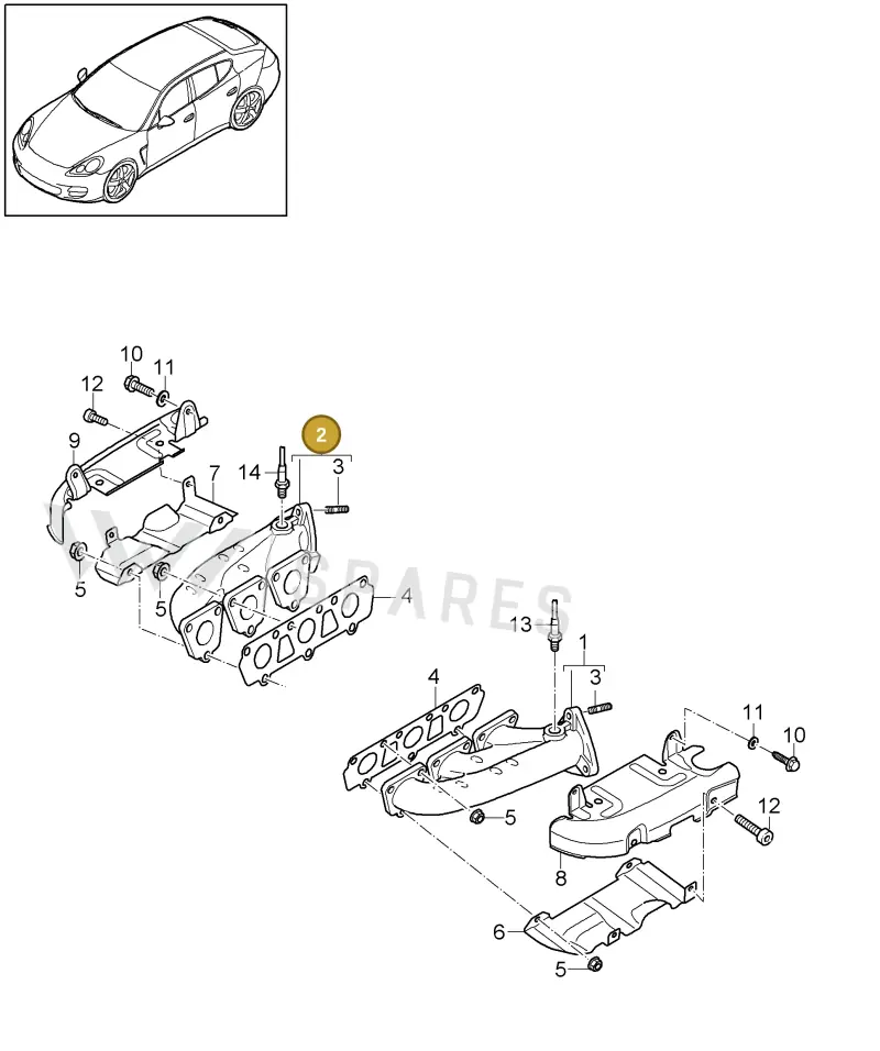 95811113012 — Porsche Panamera (2009-2016) diagram p35202022, position 2