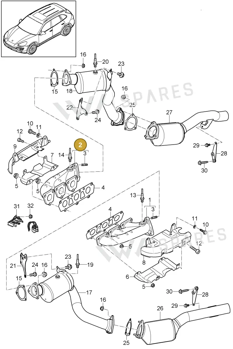95811113012 — Porsche Cayenne (2010-2018) diagram p37202025, position 2