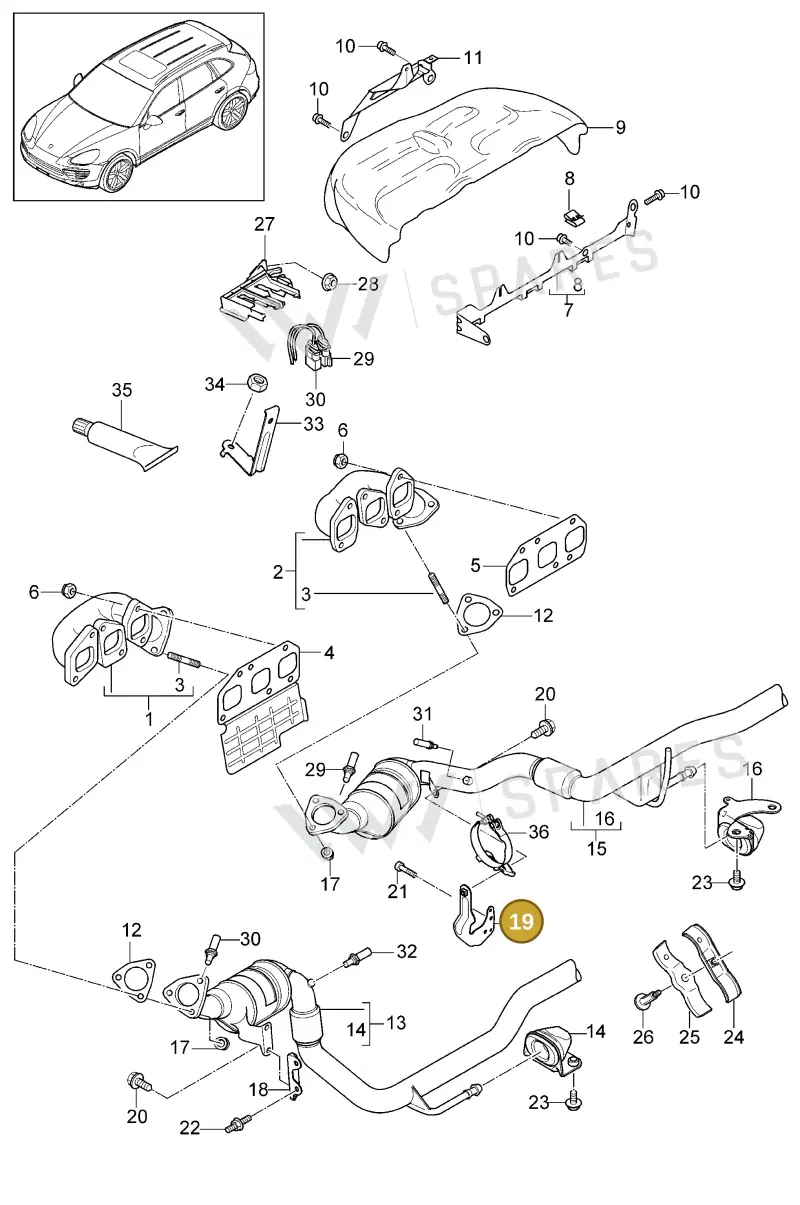 95811116110 — Porsche Cayenne (2010-2018) diagram p37202010, position 19