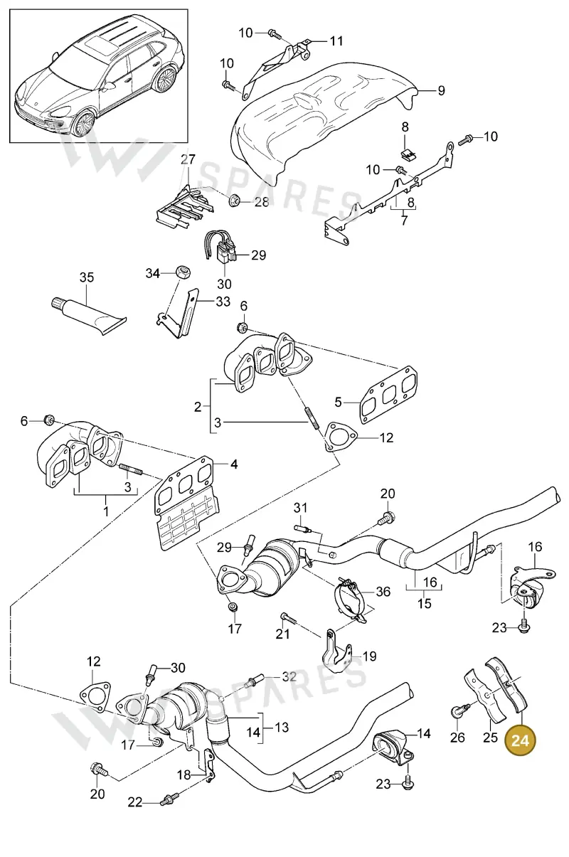 95811130900 — Porsche Cayenne (2010-2018) diagram p37202010, position 24