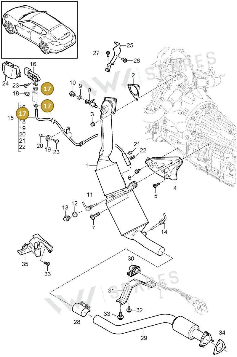 95811148310 — Porsche Panamera (2009-2016) diagram p35202035, position 17