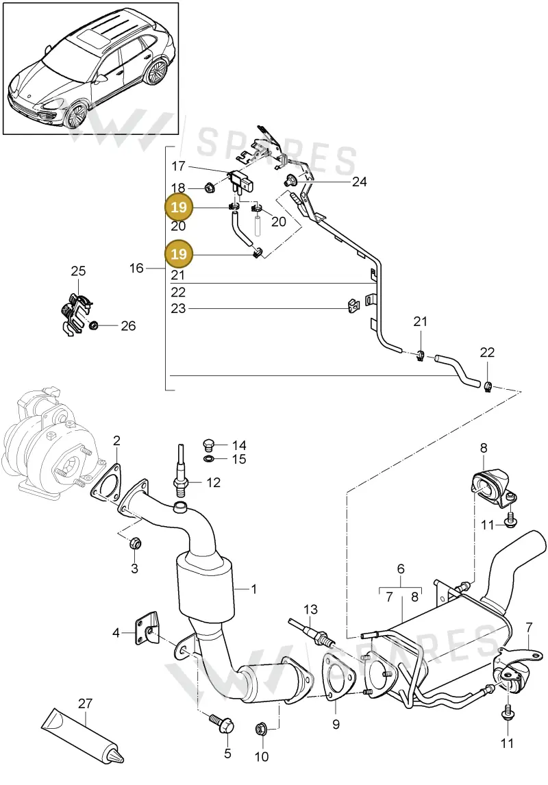 95811148310 — Porsche Cayenne (2010-2018) diagram p37202020, position 19