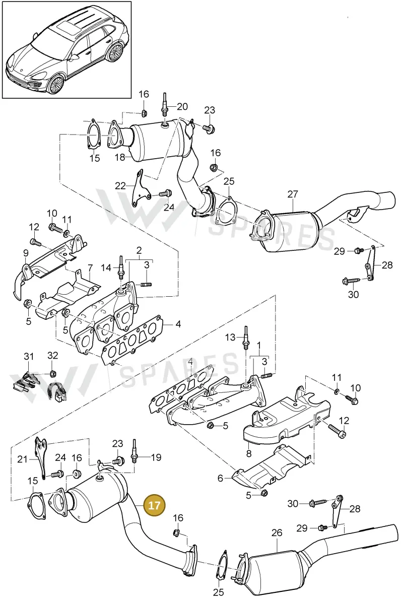 95811302180 — Porsche Cayenne (2010-2018) diagram p37202020, position 17