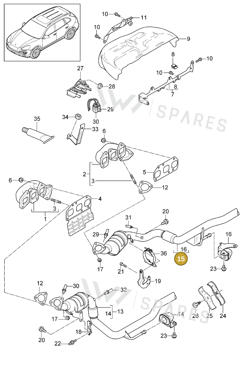 958113022CX — Porsche Cayenne (2010-2018) diagram p37202010, position 15