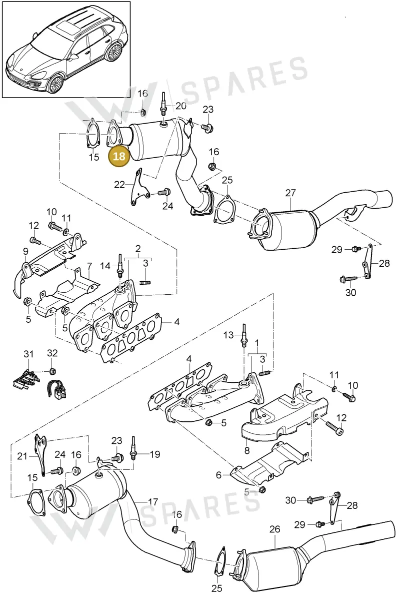 958113022FX — Porsche Cayenne (2010-2018) diagram p37202020, position 18