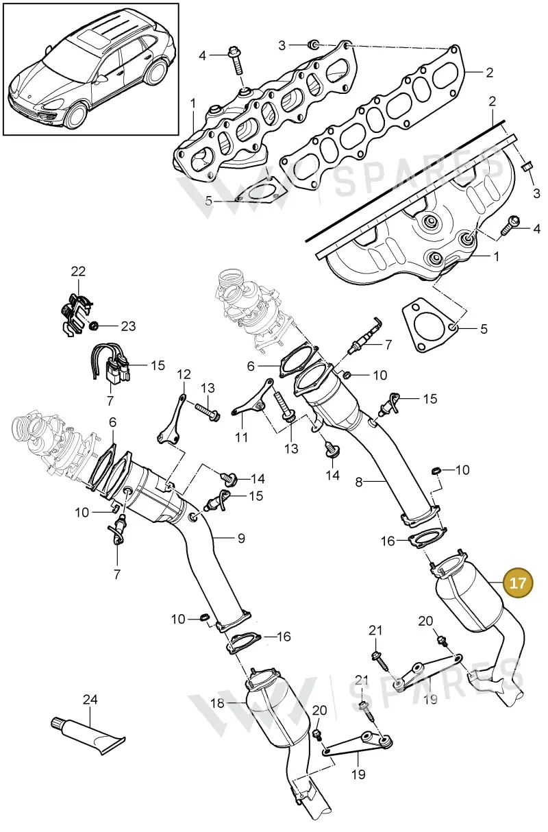 958113023CX — Porsche Cayenne (2010-2018) diagram p37202000, position 17