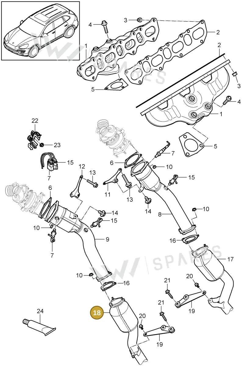 958113024BX — Porsche Cayenne (2010-2018) diagram p37202000, position 18