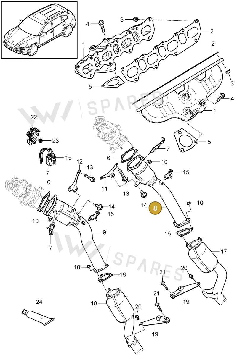 958113027X — Porsche Cayenne (2010-2018) diagram p37202000, position 8