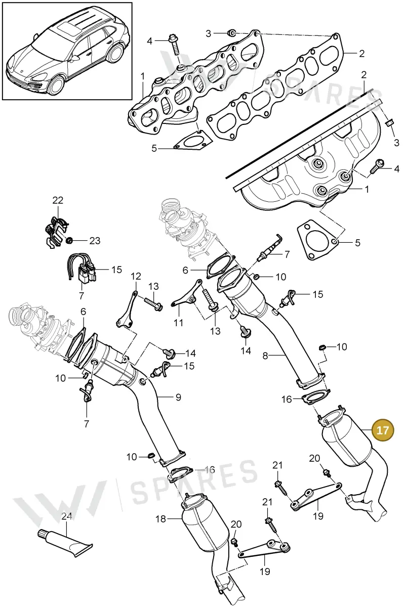 958113029CX — Porsche Cayenne (2010-2018) diagram p37202000, position 17+26