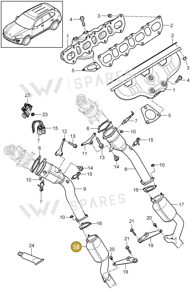 958113030CX — Porsche Cayenne (2010-2018) diagram p37202000, position 18+27