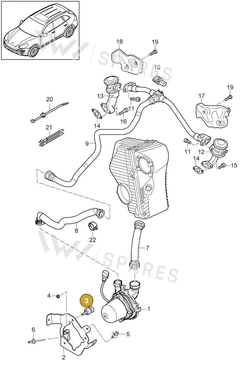 95811323110 — Porsche Cayenne (2010-2018) diagram p37108010, position 3