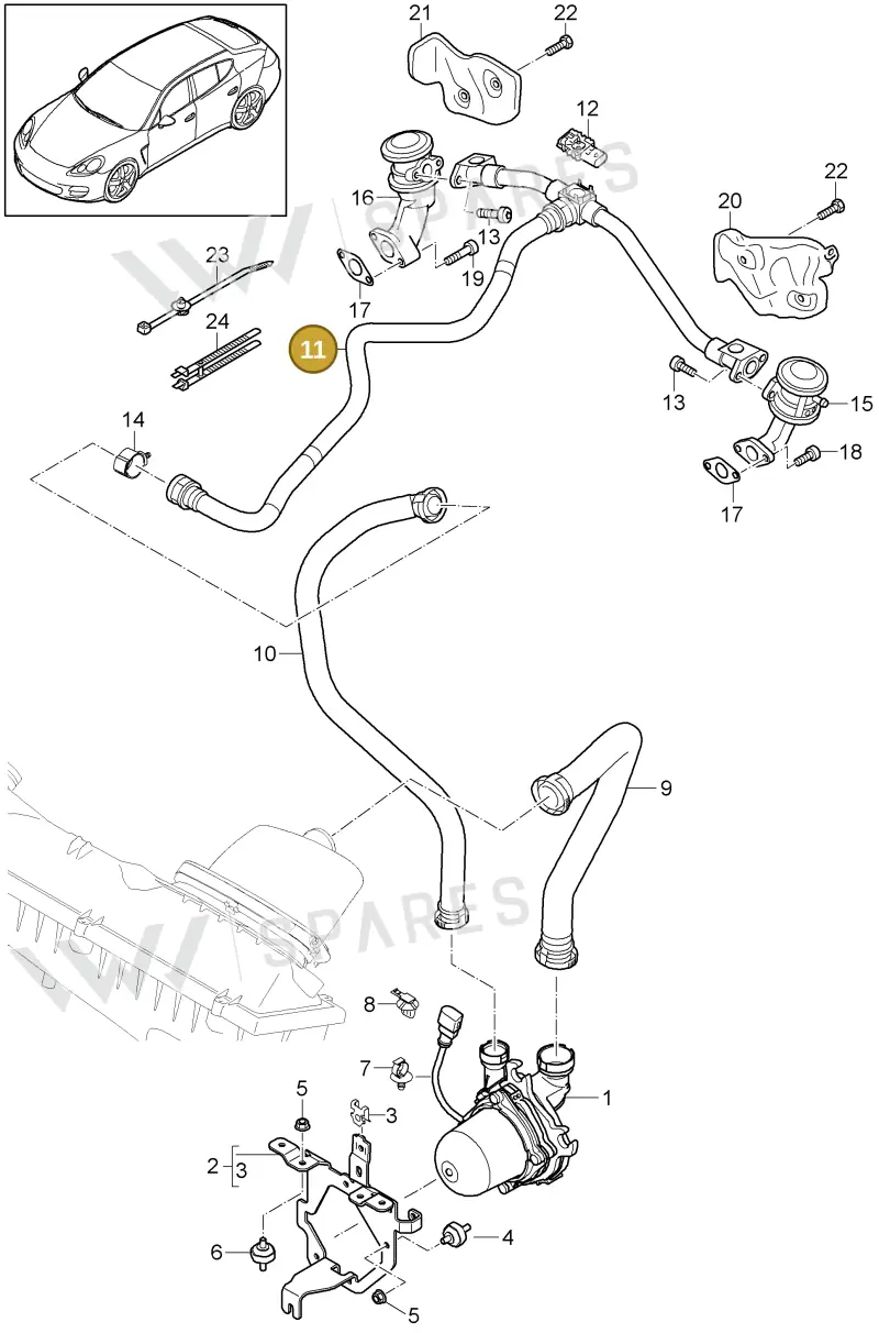 95811323200 — Porsche Panamera (2009-2016) diagram p35108010, position 11