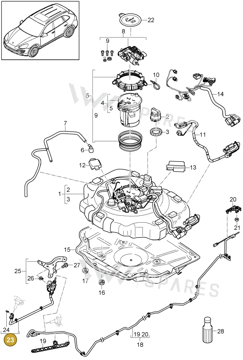 95811378401 — Porsche Cayenne (2010-2018) diagram p37202020, position 23