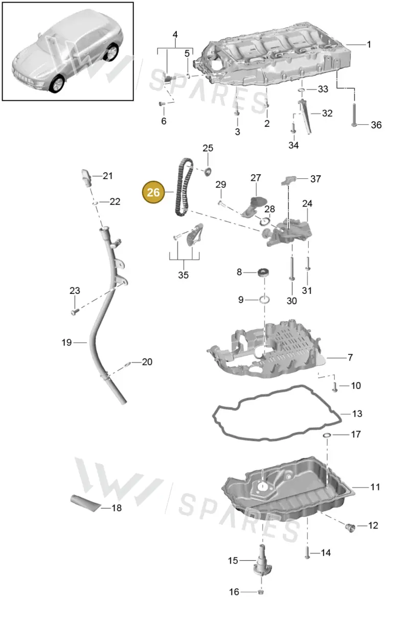 95811522500 — Porsche Macan GTS (2013-2018) diagram p44104080, position 26