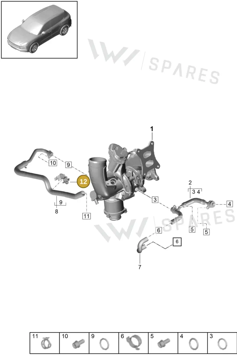 95811526100 — Porsche Cayenne (2017-2023) diagram p51202050, position 12
