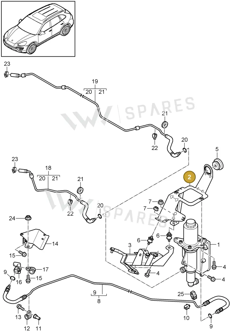 95811623104 — Porsche Cayenne (2010-2018) diagram p37301020, position 2