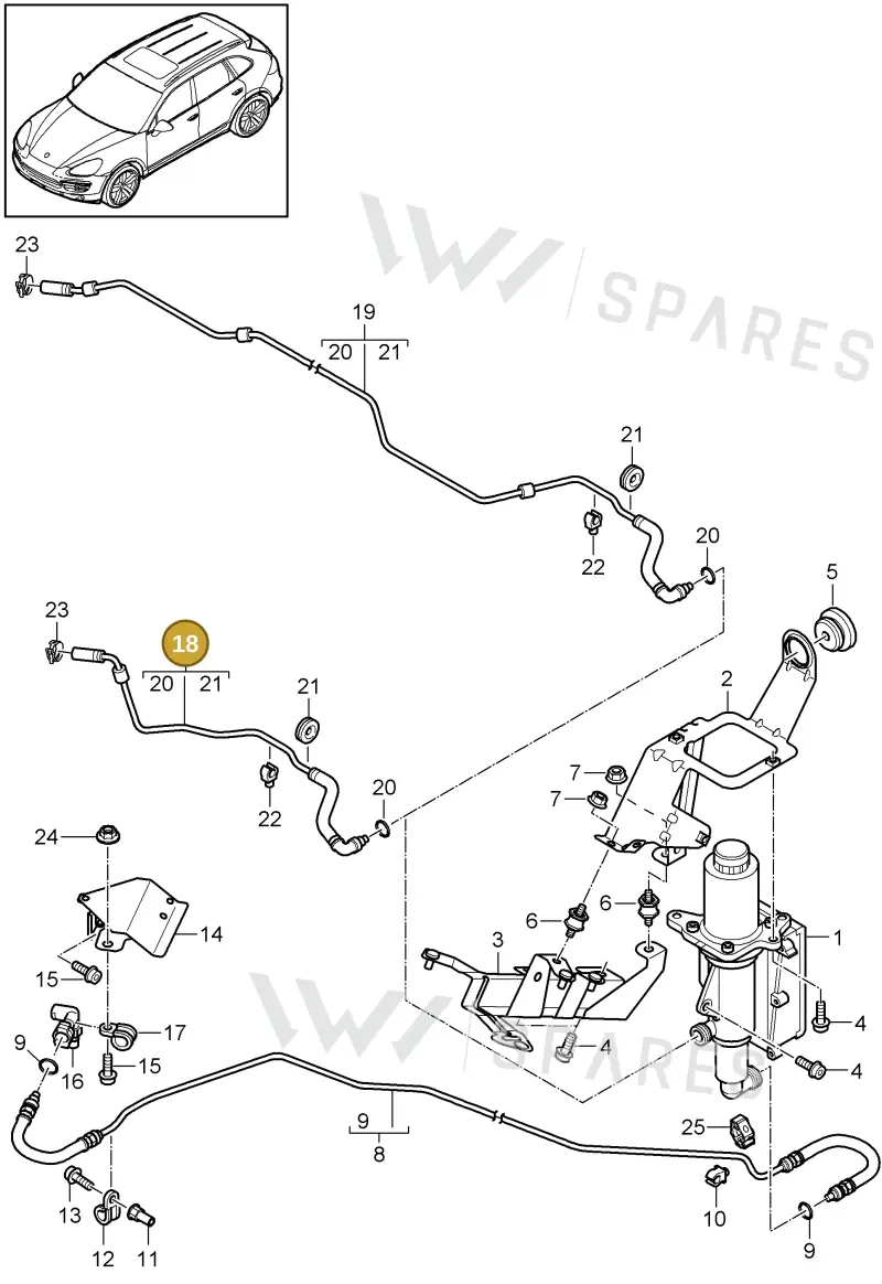 95811641601 — Porsche Cayenne (2010-2018) diagram p37301020, position 18