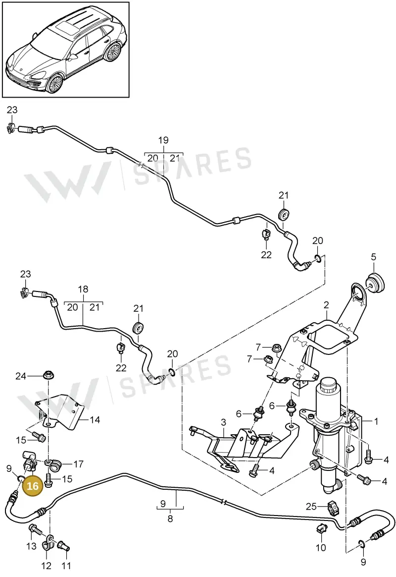 95811646800 — Porsche Cayenne (2010-2018) diagram p37301020, position 16