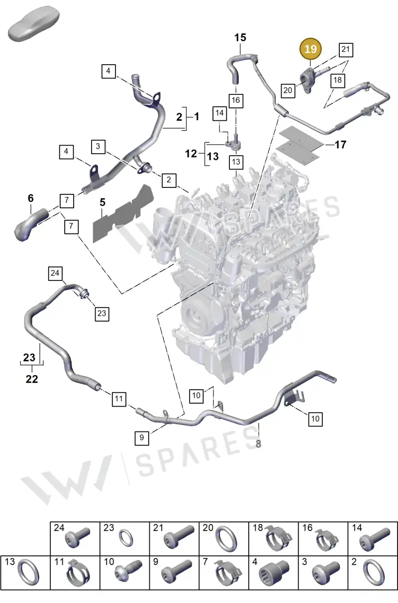 95812113200 — Porsche Cayenne Coupe (2023-2023) diagram p60105050, position 19