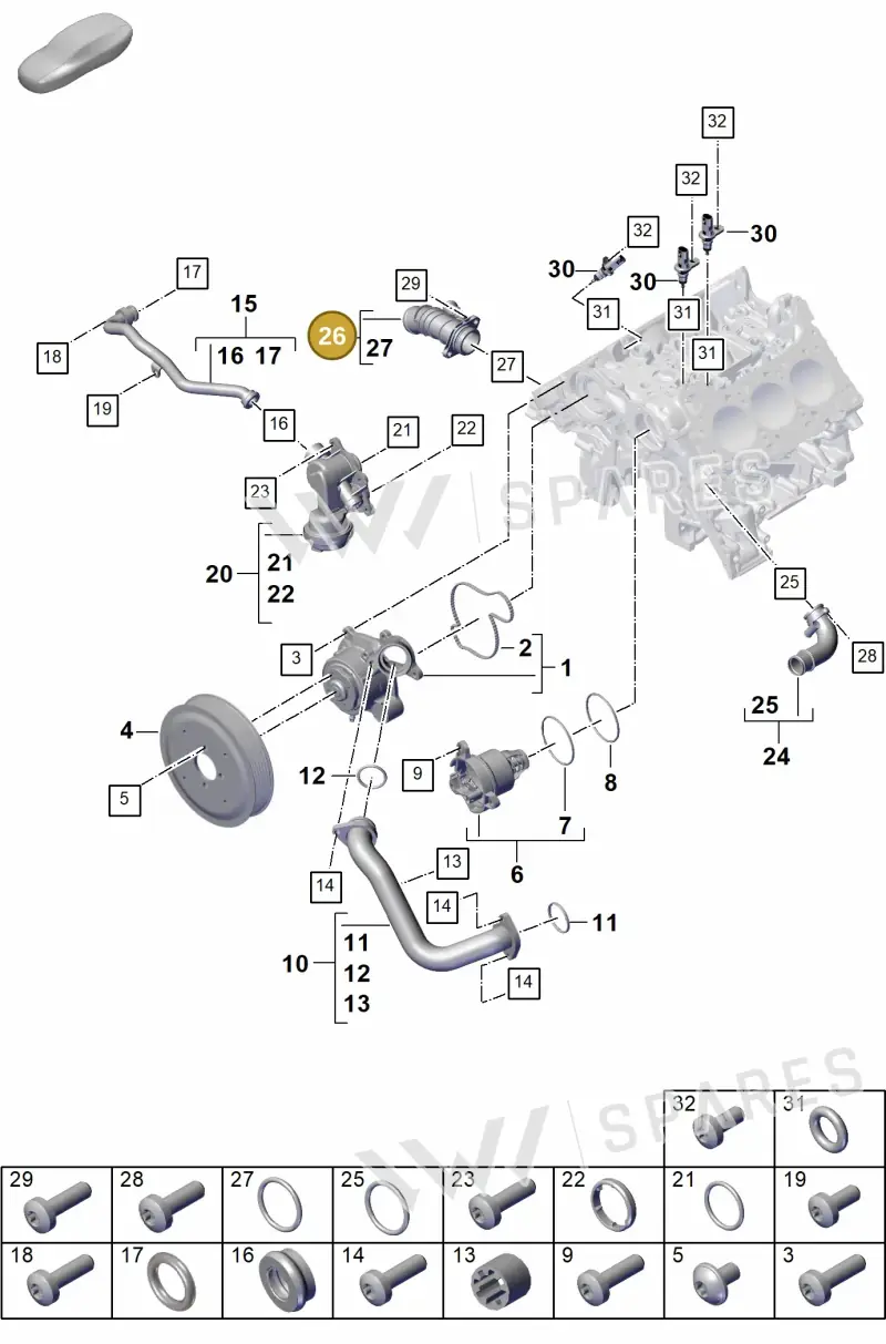 95812113202 — Porsche Cayenne Coupe (2023-2023) diagram p60105010, position 26