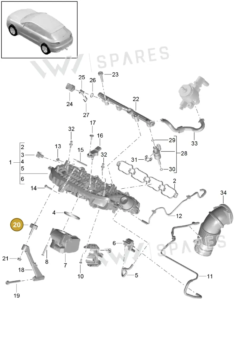 95812127300 — Porsche Macan (2013-2018) diagram p44107067, position 20
