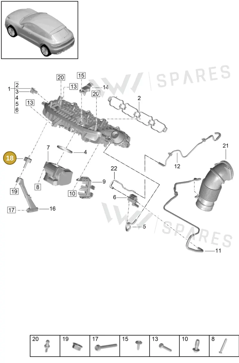 95812127300 — Porsche Macan (2018-2022) diagram p52000022, position 18
