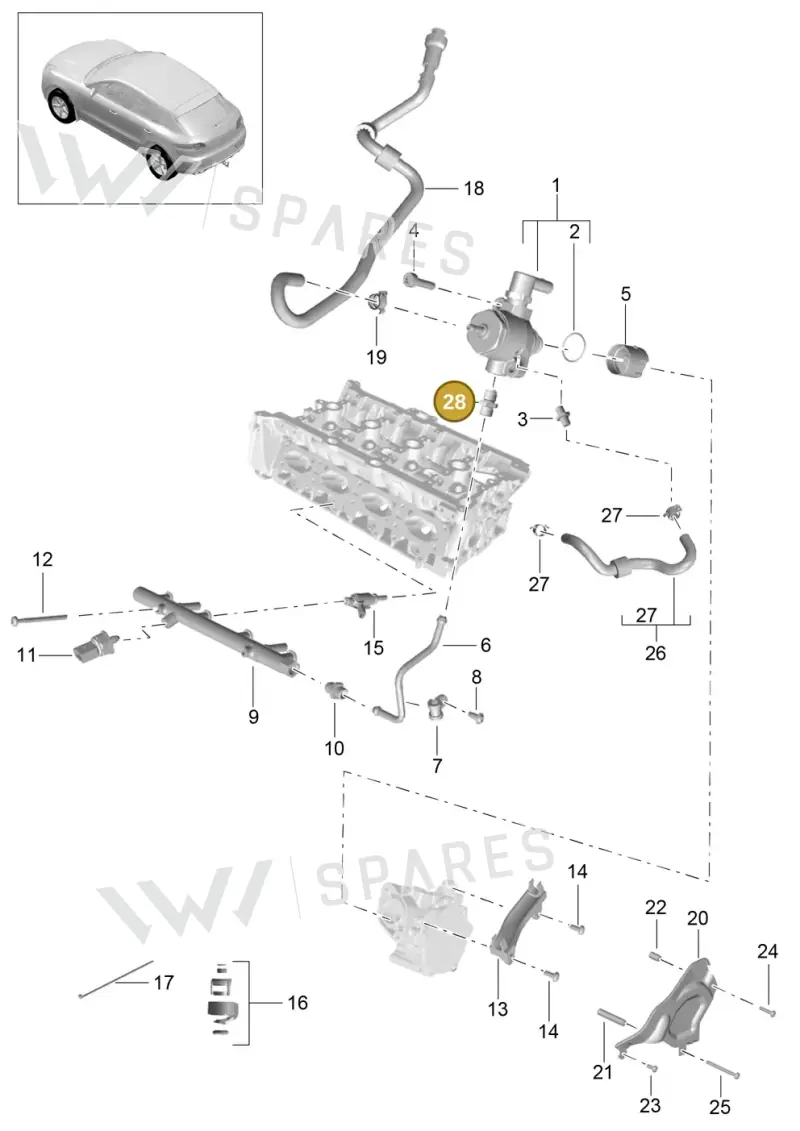 95812706510 — Porsche Macan (2013-2018) diagram p44107050, position 26+28