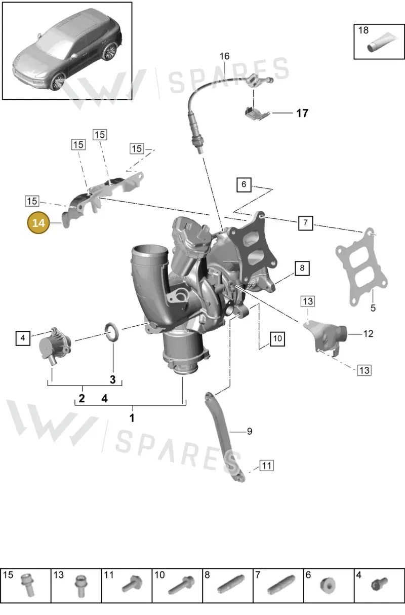 95812959700 — Porsche Cayenne (2017-2023) diagram p51202015, position 14