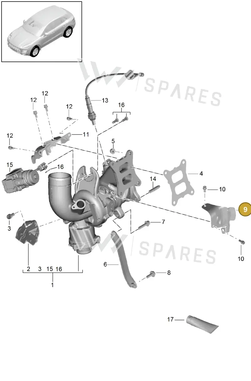 95812959800 — Porsche Macan (2013-2018) diagram p44202030, position 9