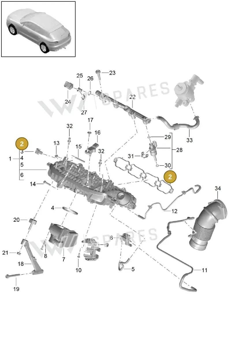 95812971700 — Porsche Macan GTS (2013-2018) diagram p44107067, position 2