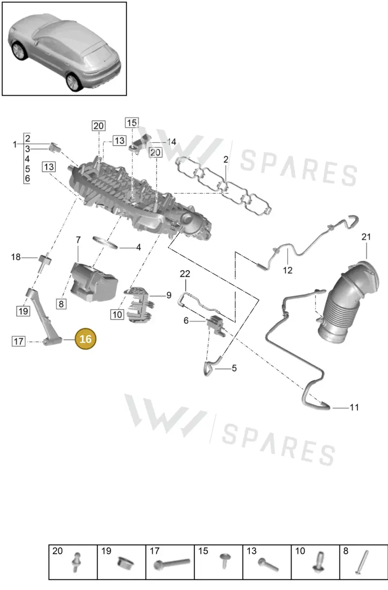 95812972300 — Porsche Macan R4 TFSI (2018-) diagram p52000022, position 16