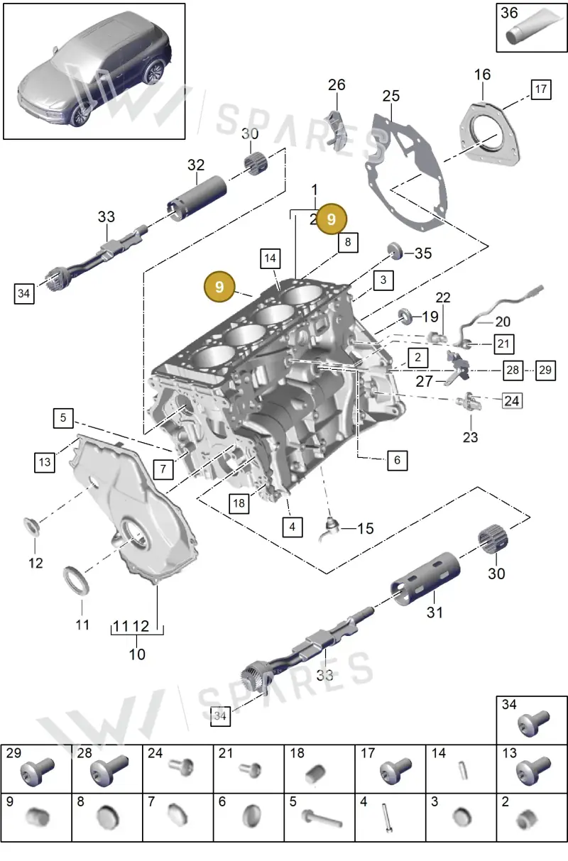 95813061700 — Porsche Cayenne (2017-2023) diagram p51101060, position 9