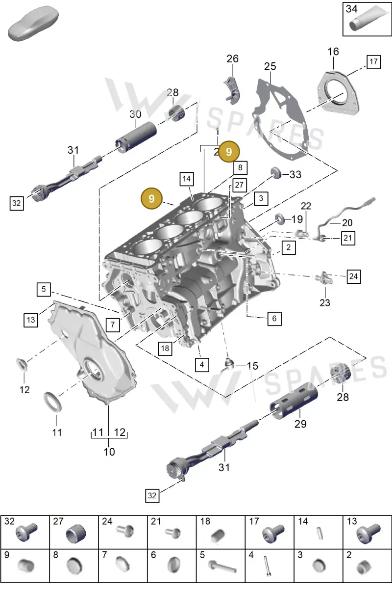 95813061700 — Porsche Cayenne Coupe (2023-2023) diagram p60101100, position 9