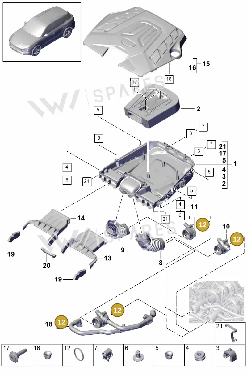 95813302600 — Porsche Cayenne (2017-2023) diagram p51106000, position 12
