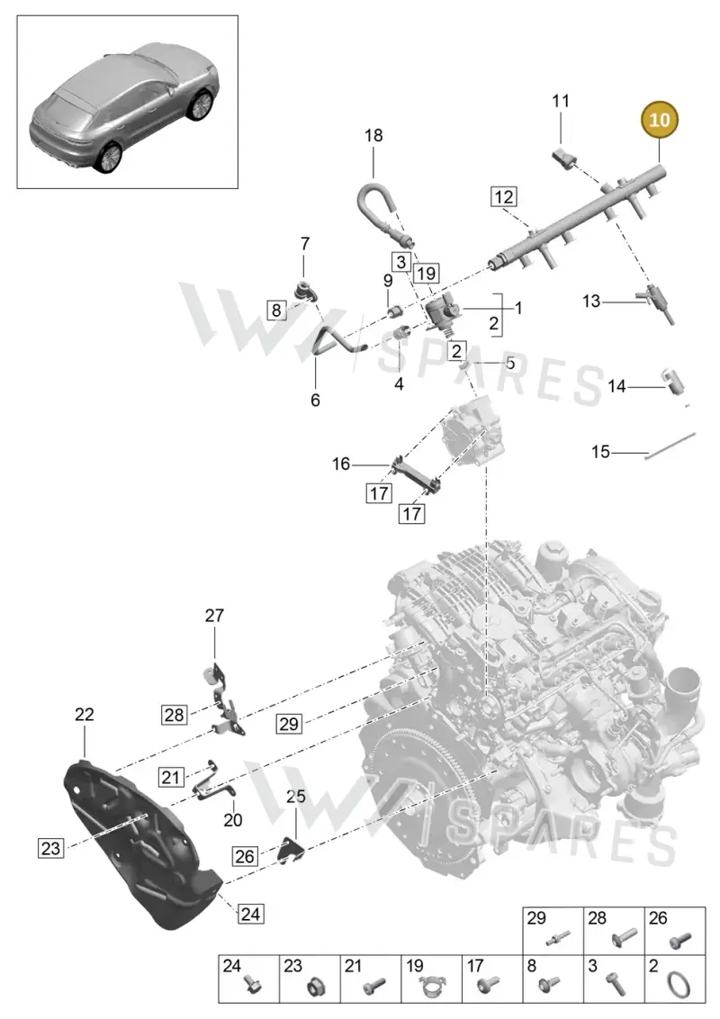 95813331701 — Porsche Macan (2018-2022) diagram p52000123, position 10