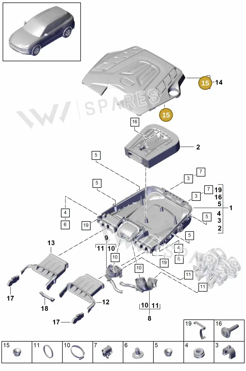 95813356730 — Porsche Cayenne (2017-2023) diagram p51106000, position 15
