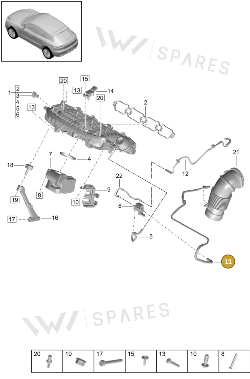 95813358320 — Porsche Macan R4 TFSI (2018-) diagram p52000022, position 11