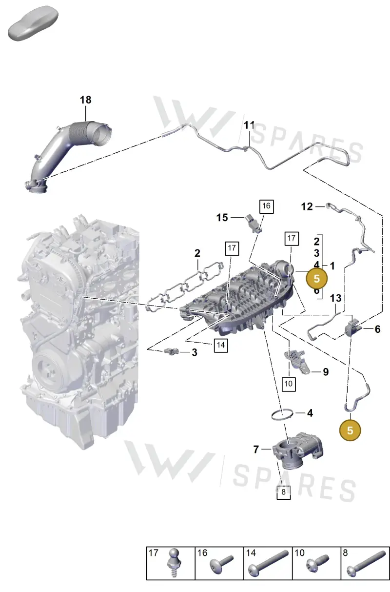 95813359500 — Porsche Cayenne Coupe (2023-2023) diagram p60107100, position 5