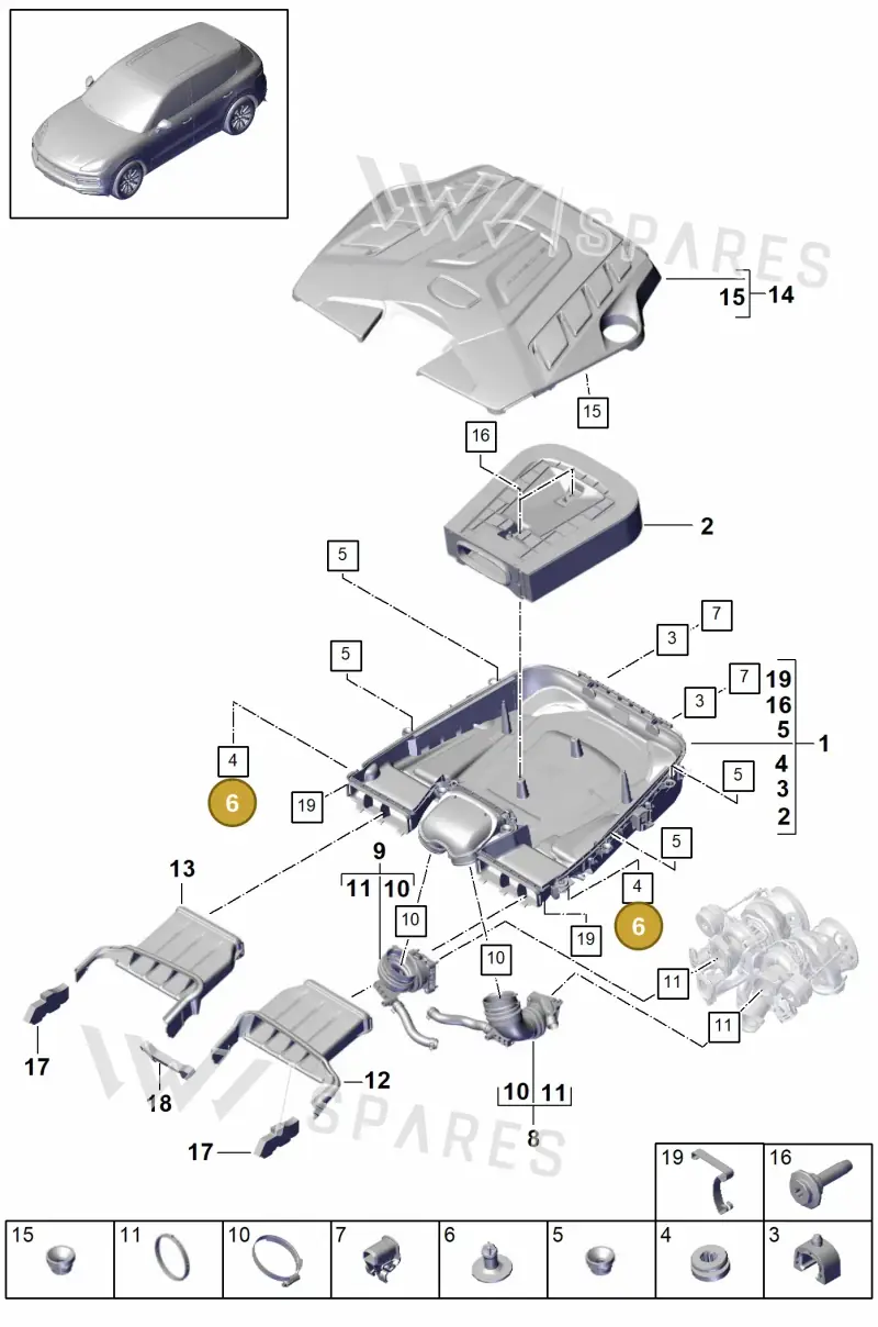 95813361520 — Porsche Cayenne (2017-2023) diagram p51106000, position 6