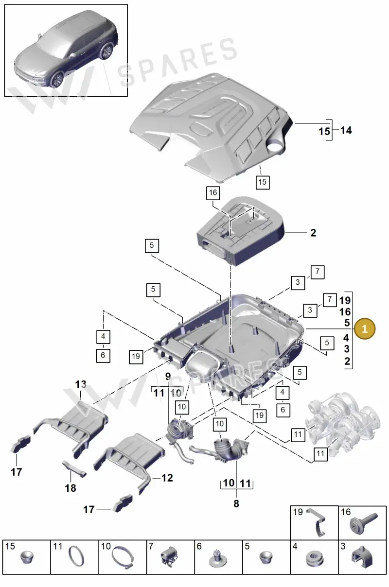 95813383505 — Porsche Cayenne (2017-2023) diagram p51106000, position 1