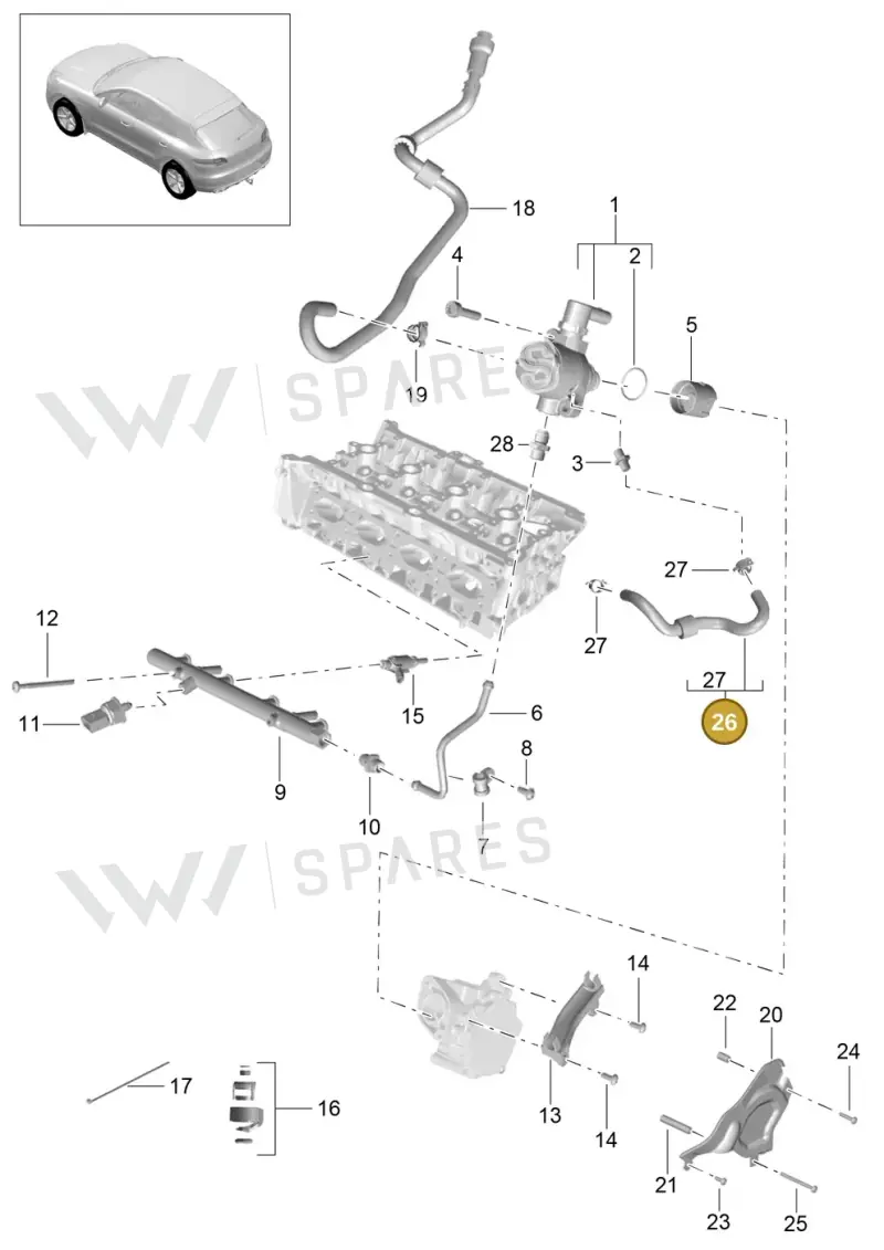 95813398600 — Porsche Macan (2013-2018) diagram p44107050, position 26