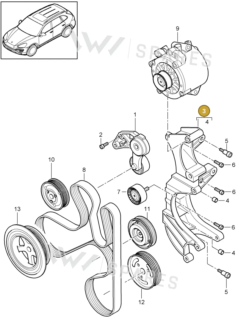 95814715100 — Porsche Cayenne (2010-2018) diagram p37102085, position 3