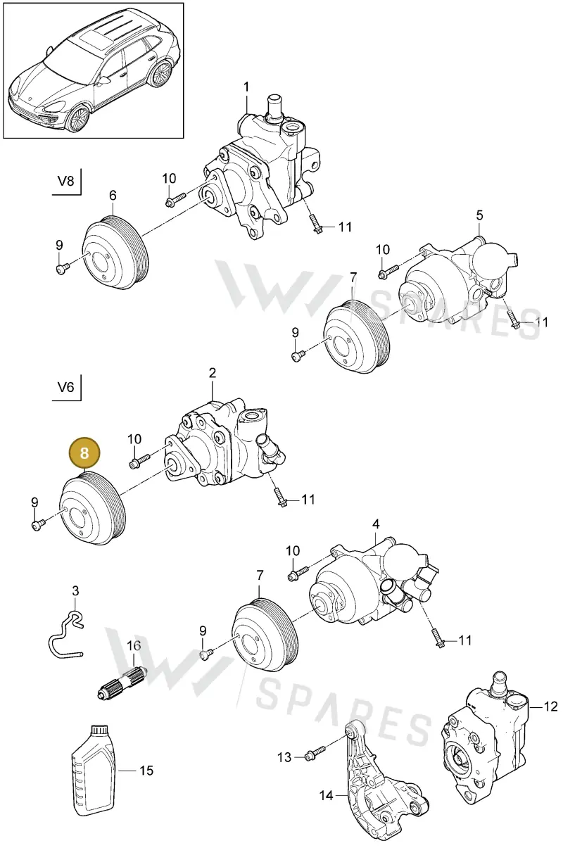 95814725507 — Porsche Cayenne (2010-2018) diagram p37403020, position 8