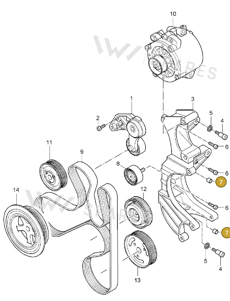 95814750100 — Porsche Cayenne (2002-2006) diagram p24101015, position 7