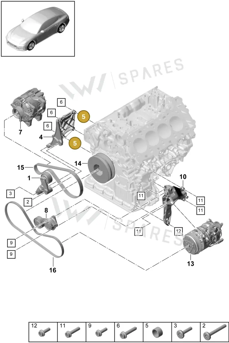 95814750100 — Porsche Panamera (2016-2020) diagram p49102040, position 5