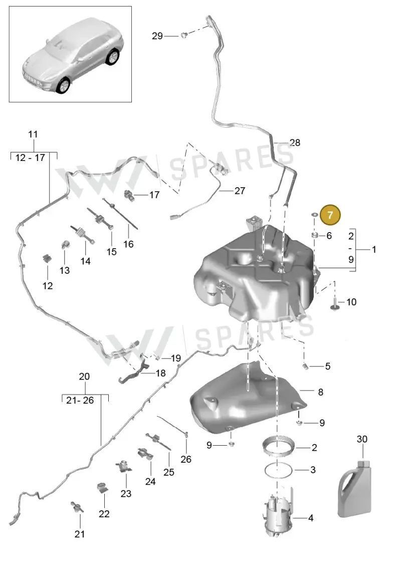95820169300 — Porsche Macan (2013-2018) diagram p44201080, position 7